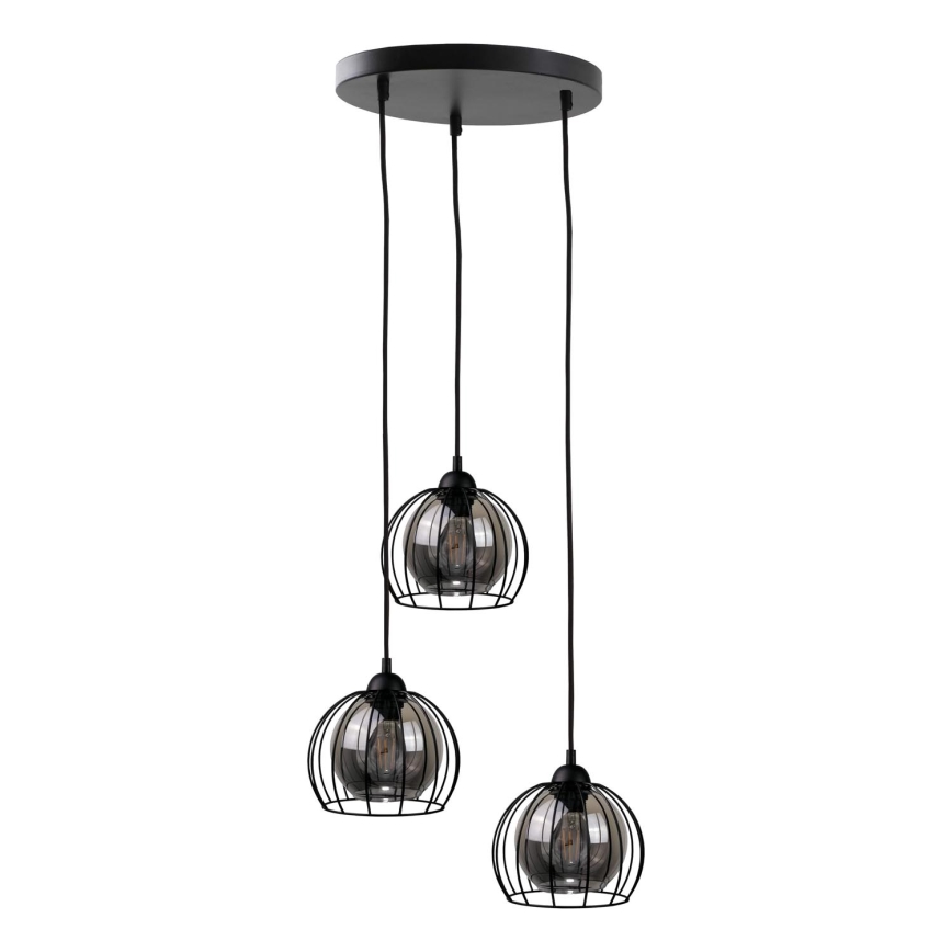 Lámpara colgante SOLO BLACK 3xE27/60W/230V diá. 30 cm