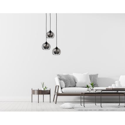 Lámpara colgante SOLO BLACK 3xE27/60W/230V diá. 30 cm