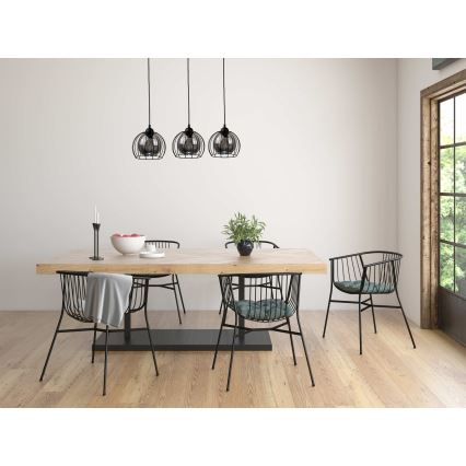 Lámpara colgante SOLO BLACK 3xE27/60W/230V