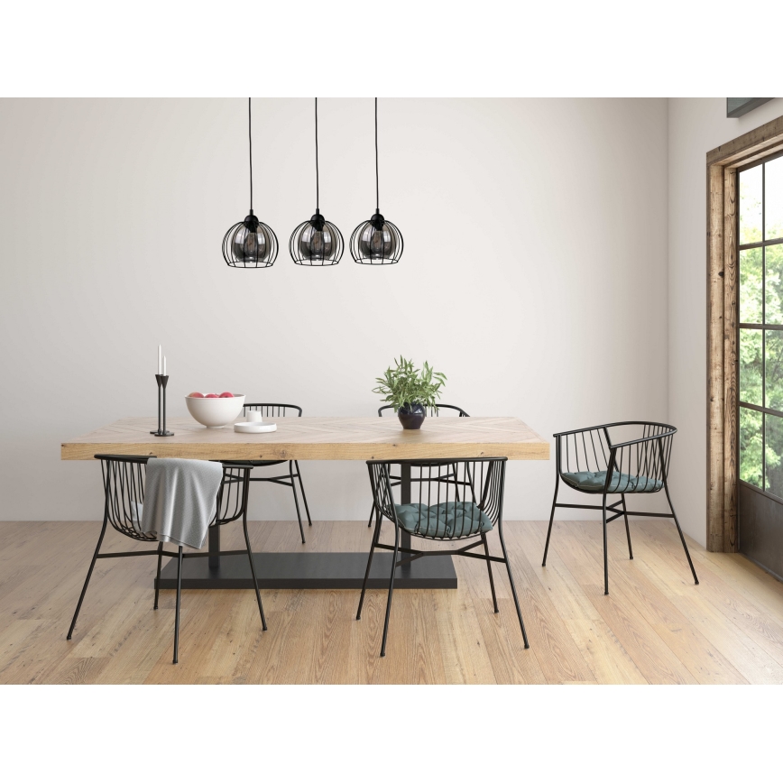 Lámpara colgante SOLO BLACK 3xE27/60W/230V