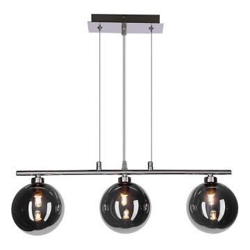 Lámpara colgante SOMUL 3xG9/20W/230V negro ahumado