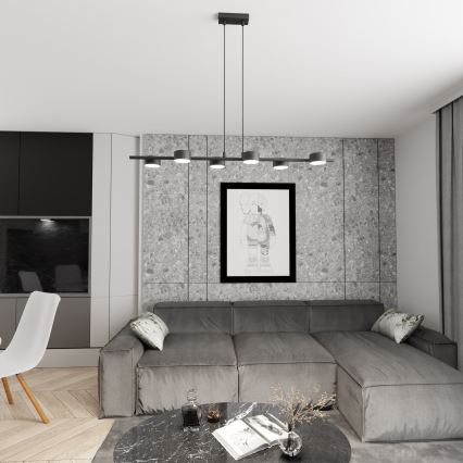 Lámpara colgante SORA 6xGX53/12W/230V negro