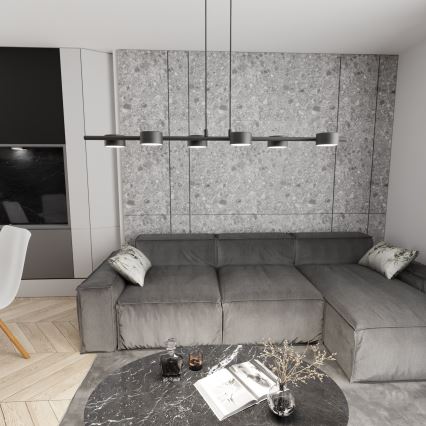 Lámpara colgante SORA 6xGX53/12W/230V negro