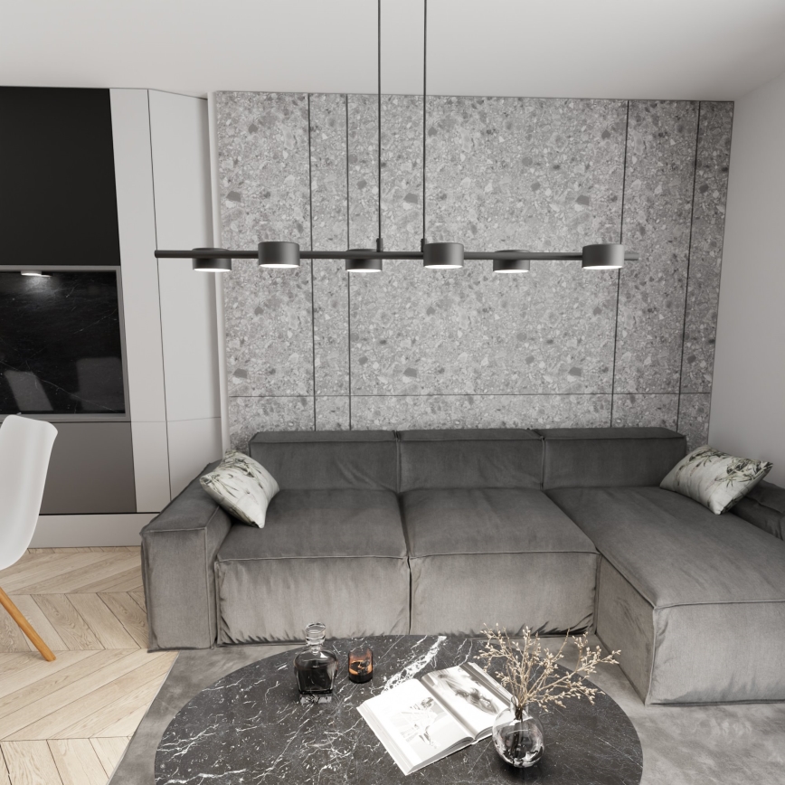 Lámpara colgante SORA 6xGX53/12W/230V negro