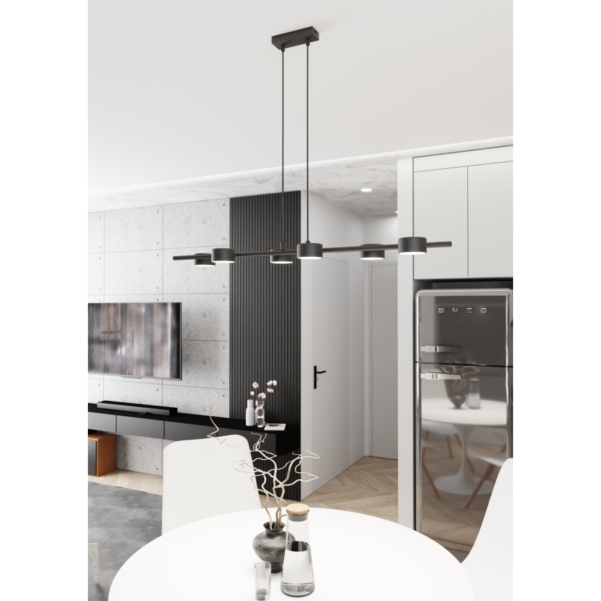 Lámpara colgante SORA 6xGX53/12W/230V negro