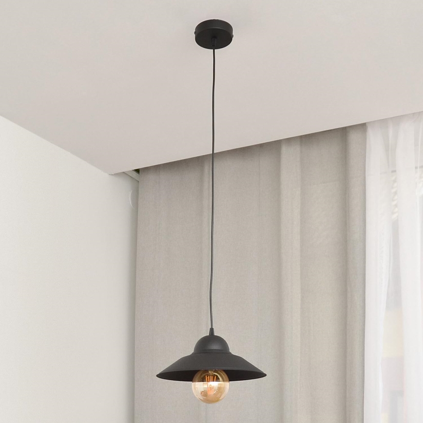 Lámpara colgante SORAPIS 1xE27/15W/230V negro