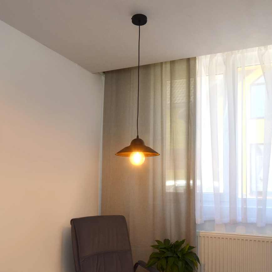 Lámpara colgante SORAPIS 1xE27/15W/230V negro