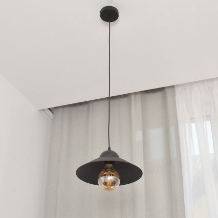 Lámpara colgante SORAPIS 1xE27/15W/230V negro