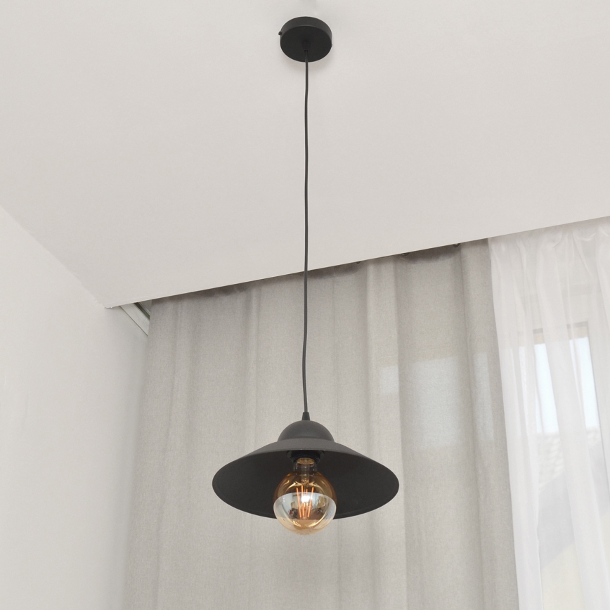 Lámpara colgante SORAPIS 1xE27/15W/230V negro
