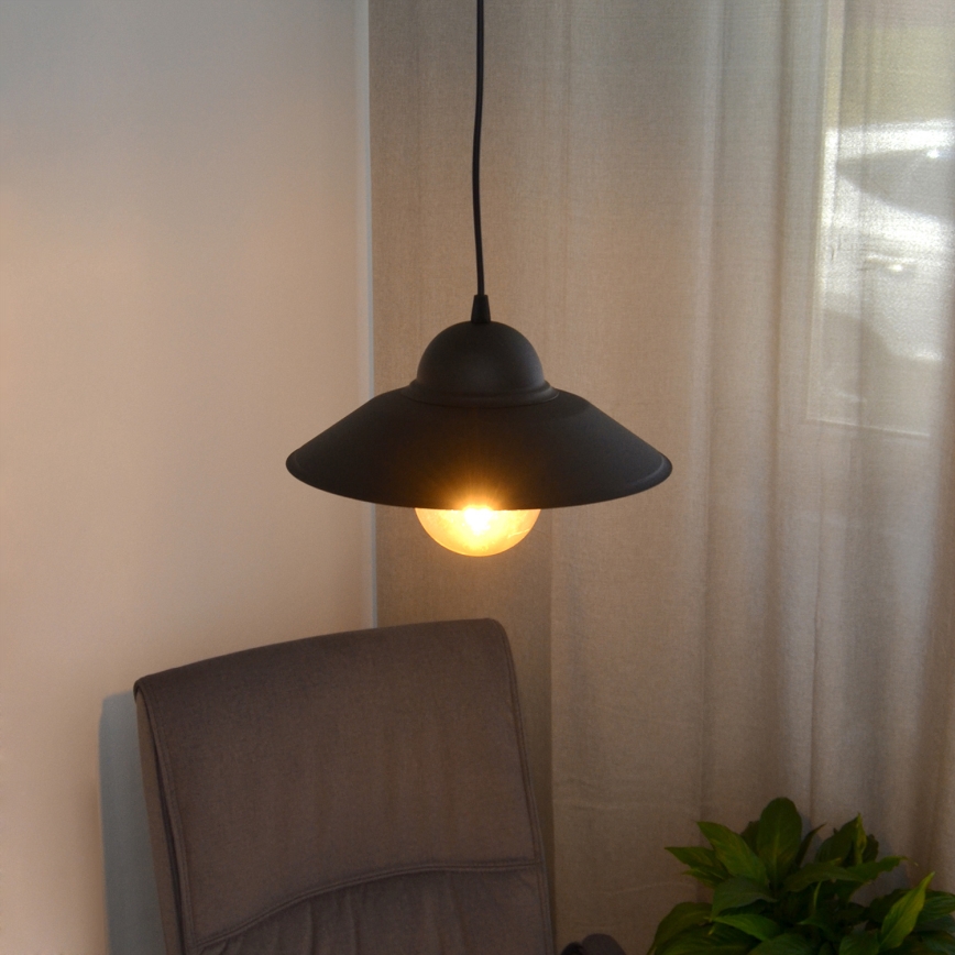 Lámpara colgante SORAPIS 1xE27/15W/230V negro