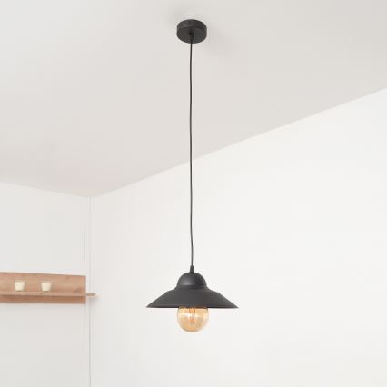 Lámpara colgante SORAPIS 1xE27/15W/230V negro