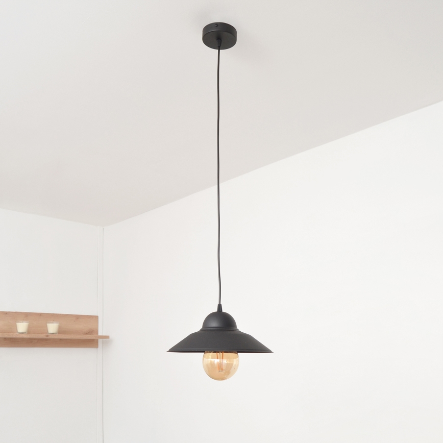 Lámpara colgante SORAPIS 1xE27/15W/230V negro