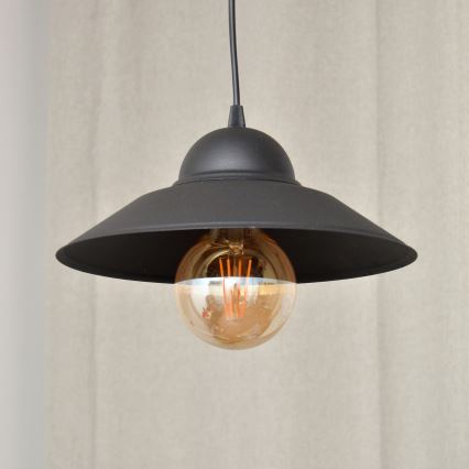Lámpara colgante SORAPIS 1xE27/15W/230V negro