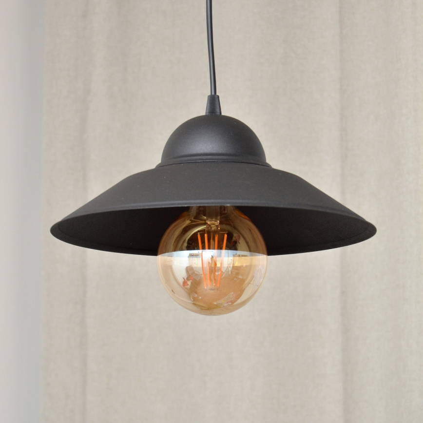 Lámpara colgante SORAPIS 1xE27/15W/230V negro