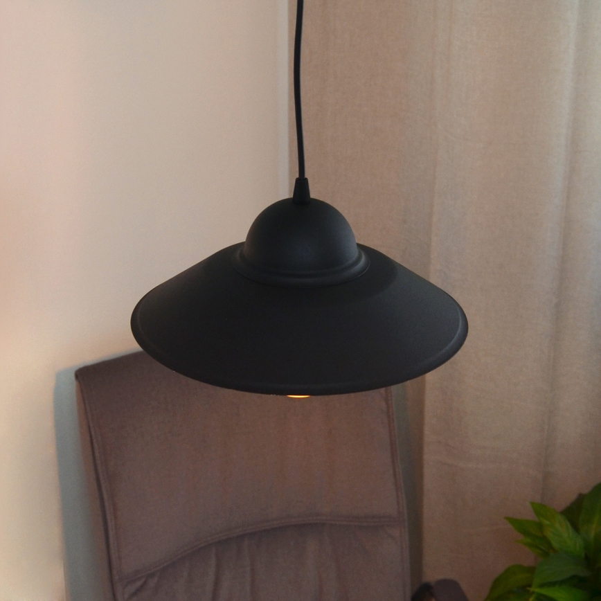 Lámpara colgante SORAPIS 1xE27/15W/230V negro