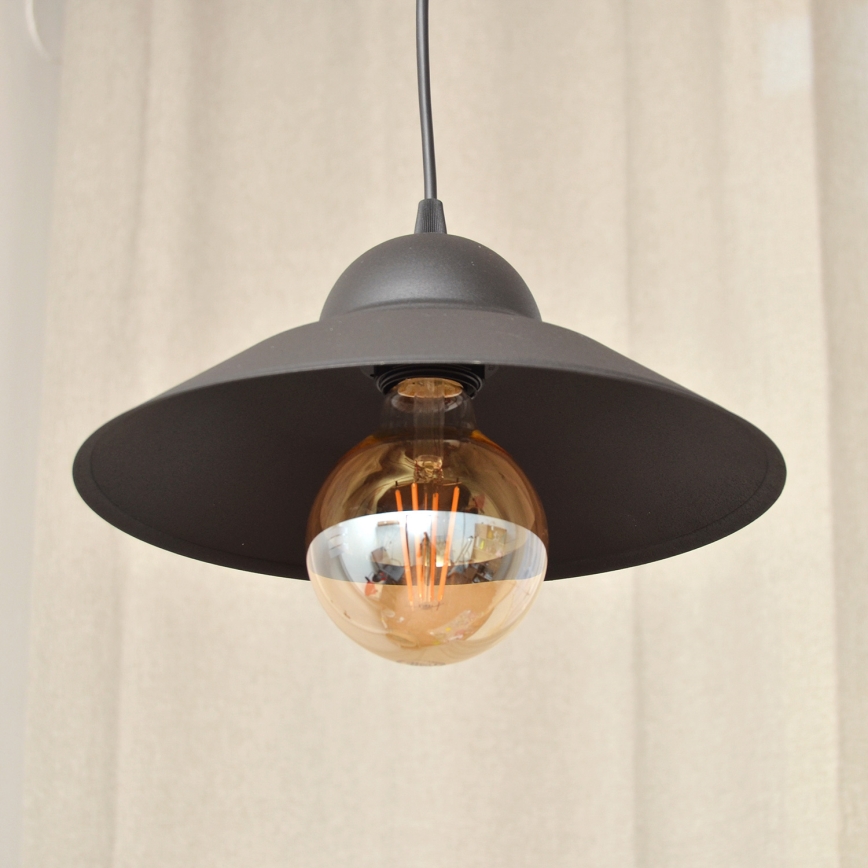 Lámpara colgante SORAPIS 1xE27/15W/230V negro