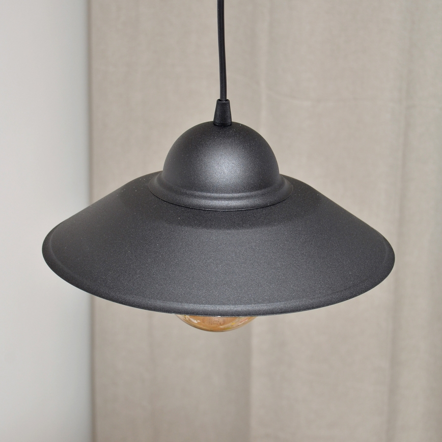 Lámpara colgante SORAPIS 1xE27/15W/230V negro