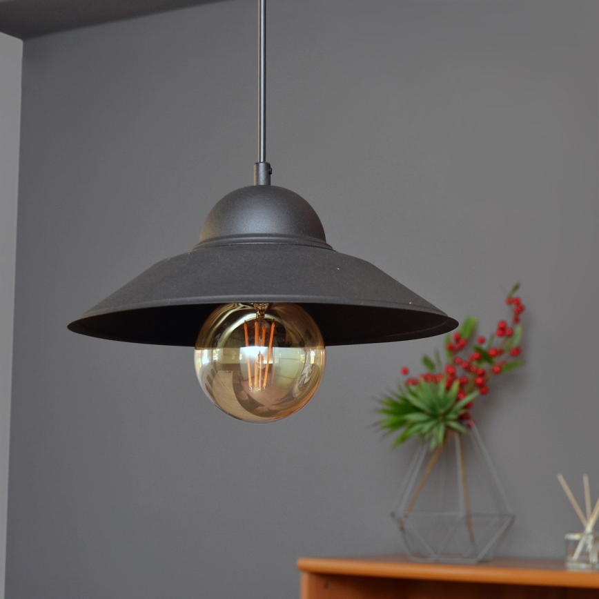 Lámpara colgante SORAPIS 1xE27/15W/230V negro