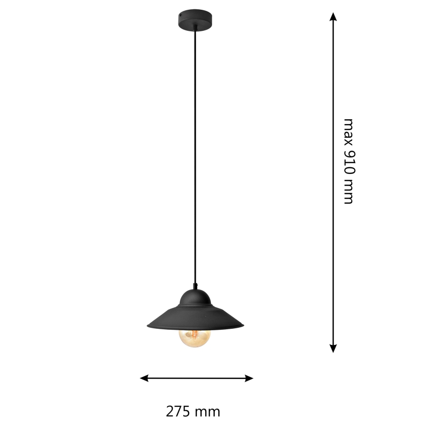 Lámpara colgante SORAPIS 1xE27/15W/230V negro