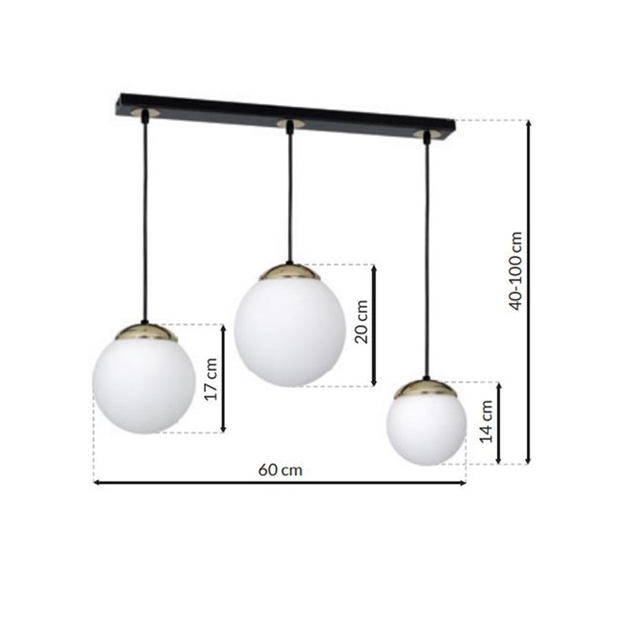 Lámpara Colgante SPARTA 3xE14/40W/230V