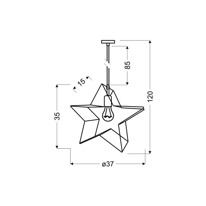Lámpara colgante STAR 1xE27/60W/230V
