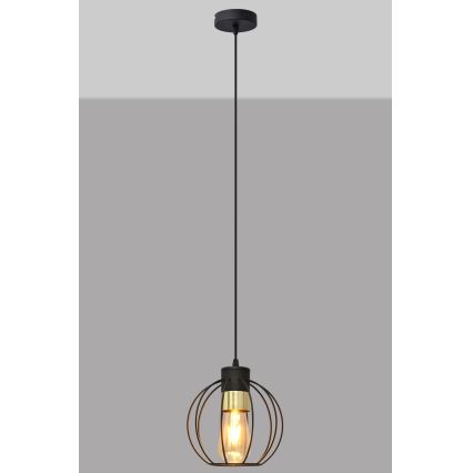 Lámpara colgante STARLIGHT 1xE27/15W/230V negro/dorado