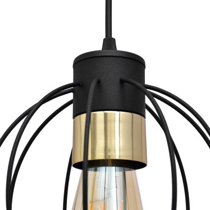 Lámpara colgante STARLIGHT 1xE27/15W/230V negro/dorado