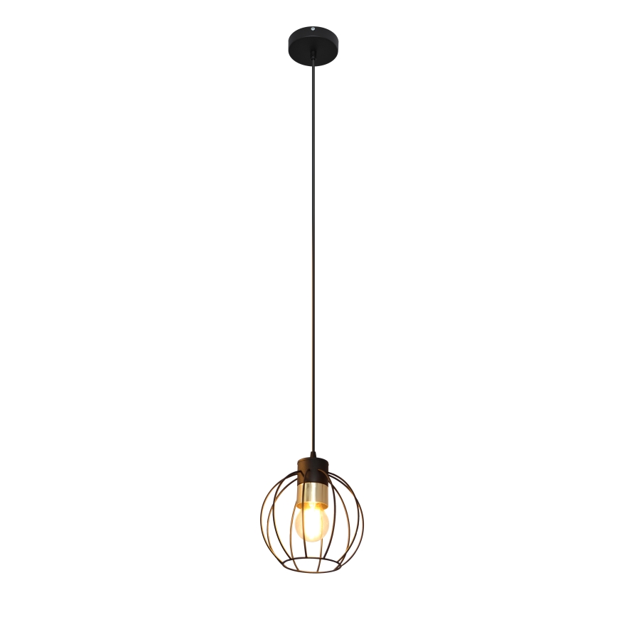 Lámpara colgante STARLIGHT 1xE27/15W/230V negro/dorado