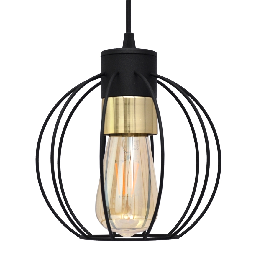 Lámpara colgante STARLIGHT 1xE27/15W/230V negro/dorado