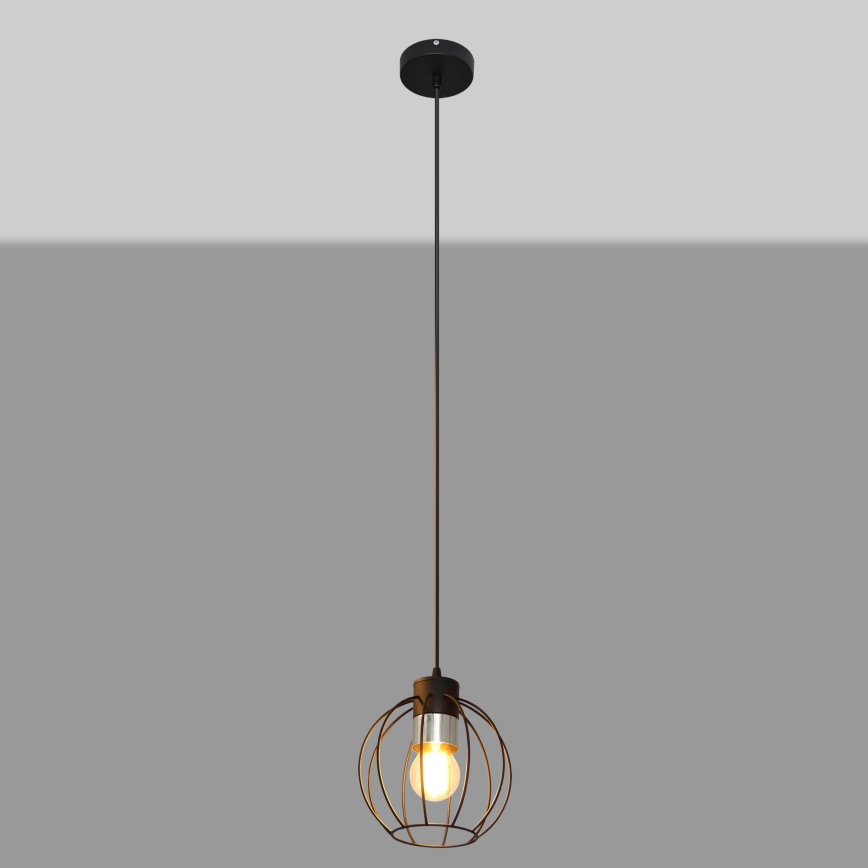 Lámpara colgante STARLIGHT 1xE27/15W/230V negro/plata