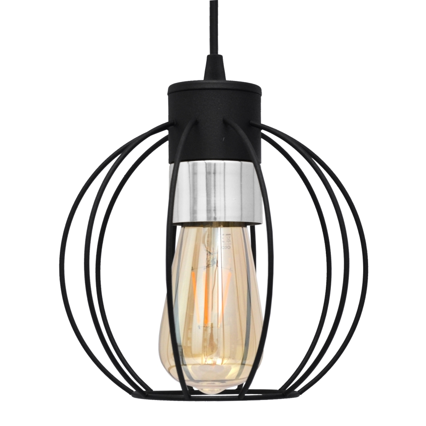 Lámpara colgante STARLIGHT 1xE27/15W/230V negro/plata