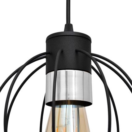 Lámpara colgante STARLIGHT 1xE27/15W/230V negro/plata