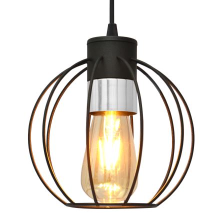 Lámpara colgante STARLIGHT 1xE27/15W/230V negro/plata