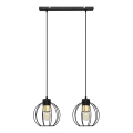 Lámpara colgante STARLIGHT 2xE27/15W/230V negro/dorado