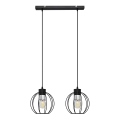 Lámpara colgante STARLIGHT 2xE27/15W/230V negro/plata