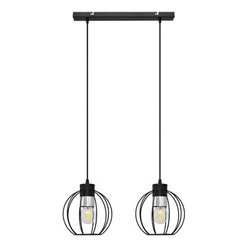 Lámpara colgante STARLIGHT 2xE27/15W/230V negro/plata