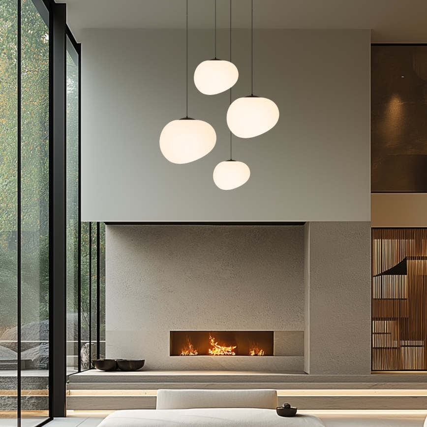 Lámpara colgante STONES 1xE27/40W/230V diá. 25 cm