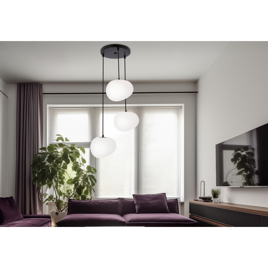 Lámpara colgante STONES 3xE27/40W/230V