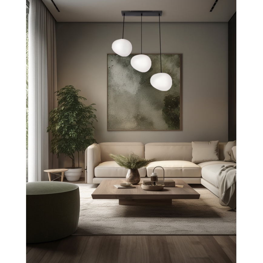 Lámpara colgante STONES 3xE27/40W/230V