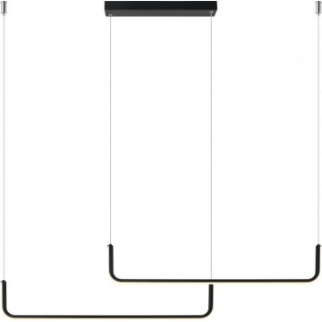 Lámpara colgante suspendida en cable LED MALAWI 2xLED/20W/230V 3000/4000/6000K negra