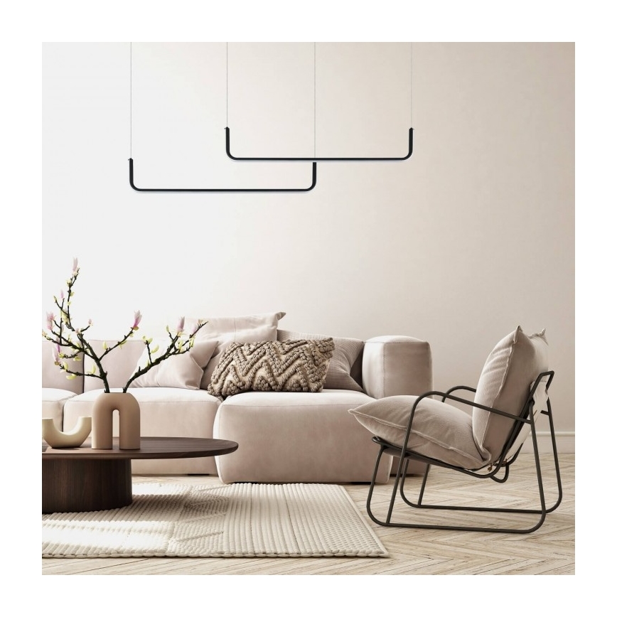 Lámpara colgante suspendida en cable LED MALAWI 2xLED/20W/230V 3000/4000/6000K negra