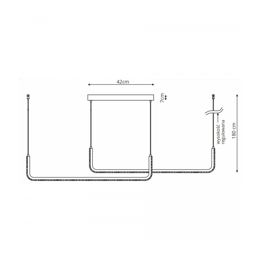 Lámpara colgante suspendida en cable LED MALAWI 2xLED/20W/230V 3000/4000/6000K negra