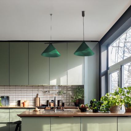 Lámpara colgante suspendida por cable CAPITAL 2xGX53/15W/230V verde