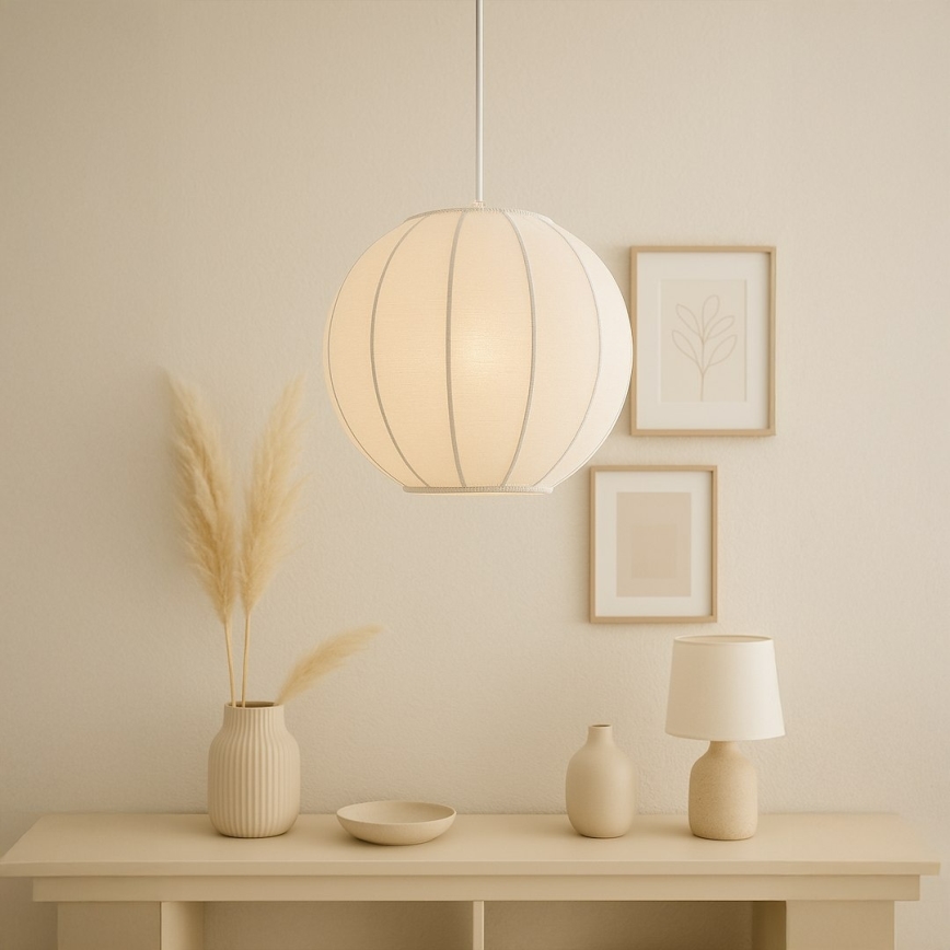 Lámpara colgante suspendida por cable DANA 1xE27/15W/230V, Ø 25 cm, blanca