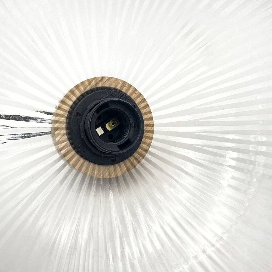 Lámpara colgante suspendida por cable PIA, 1x E27/60W/230V, Ø 30 cm, roble