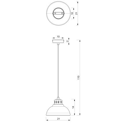 Lámpara colgante SVEN 1xE27/15W/230V blanco