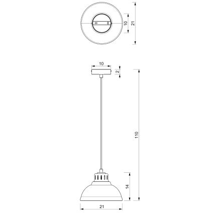 Lámpara colgante SVEN 1xE27/15W/230V latón