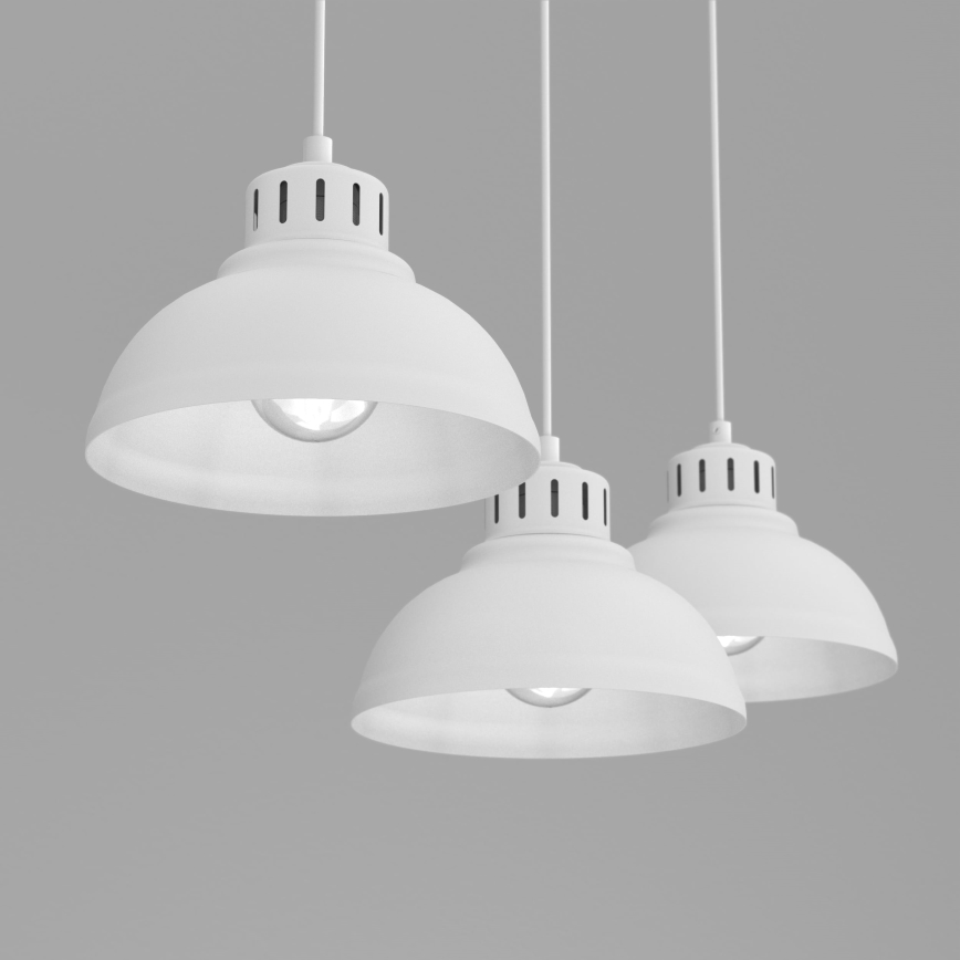 Lámpara colgante SVEN 3xE27/15W/230V blanco