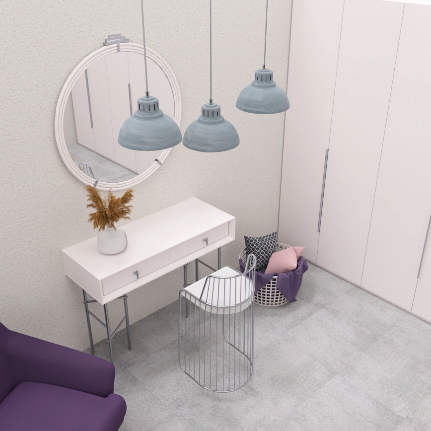 Lámpara colgante SVEN 3xE27/15W/230V gris