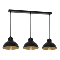 Lámpara colgante SVEN 3xE27/15W/230V negro/dorado